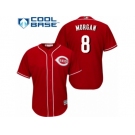 Men's Majestic Cincinnati Reds #8 Joe Morgan Authentic Red Alternate Cool Base MLB Jersey