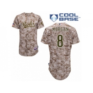 Men's Majestic Cincinnati Reds #8 Joe Morgan Replica Camo Alternate Cool Base MLB Jersey