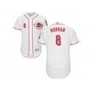 Men's Majestic Cincinnati Reds #8 Joe Morgan White Flexbase Authentic Collection MLB Jersey