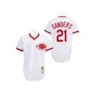 Men's Mitchell and Ness Cincinnati Reds #21 Reggie Sanders Replica White Throwback MLB Jersey