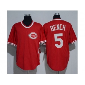 Mitchell And Ness 1983 Cincinnati Reds #5 Johnny Bench Red Throwback Stitched MLB Jersey