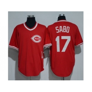 Mitchell And Ness 1990 Cincinnati Reds #17 Chris Sabo Red Throwback Stitched MLB Jersey