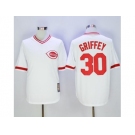 Mitchell And Ness Cincinnati Reds #30 Ken Griffey White Throwback Stitched Baseball Jersey