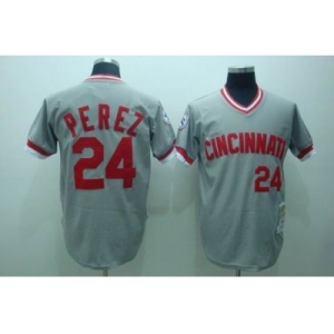 mlb cincinnati reds #24 perez m&n grey