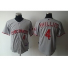 mlb cincinnati reds #4 phillips grey.[cool base]