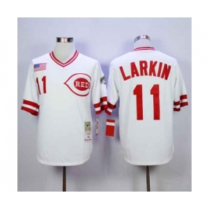 mlb jerseys cincinnati reds #11 larkin white[m&n]