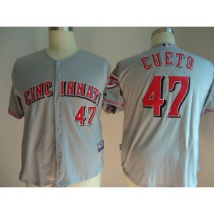 mlb jerseys cincinnati reds #47 cueto grey