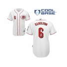 mlb jerseys cincinnati reds #6 hamilton white