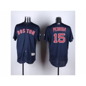 Boston Red Sox #15 Dustin Pedroia Navy Blue Flexbase Authentic Collection Stitched Baseball Jersey