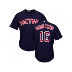 Boston Red Sox #16 Andrew Benintendi Navy Blue Team Logo Fashion Stitched MLB Jersey