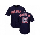 Boston Red Sox #19 Jackie Bradley Jr Authentic Navy Blue Team Logo Fashion Cool Base MLB Jersey