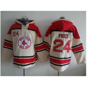Boston Red Sox #24 David Price Cream Sawyer Hooded Sweatshirt MLB Hoodie