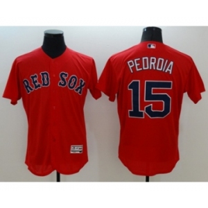 Men Boston Red Sox #15 Dustin Pedroia Majestic Red Flexbase Authentic Collection Player Jersey