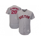 Men Boston Red Sox #28 J. D. Martinez Grey Flexbase Authentic Collection Stitched Baseball Jersey