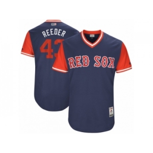 Men's 2017 Little League World Series Red Sox #43 Addison Reed Reeder Navy Jersey
