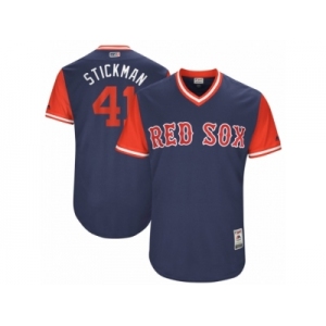 Men's 2017 Little League World Series Red Sox Chris Sale #41 Stickman Navy Jersey