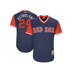 Men's 2017 Little League World Series Red Sox David Price #24 Astros Dad Navy Jersey