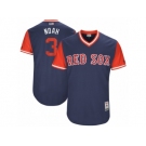 Men's 2017 Little League World Series Red Sox Sandy Leon #3 Noah Navy Jersey