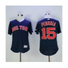 Men's Boston Red Sox #15 Dustin Pedroia Majestic Navy blue Flexbase Authentic Collection Player Jersey