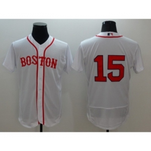 Men's Boston Red Sox #15 Dustin Pedroia Majestic White Flexbase Authentic Collection Alternate Team Jersey