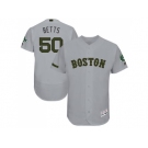 Men's Boston Red Sox #50 Mookie Betts Grey Flexbase Authentic Collection Memorial Day Stitched MLB Jersey