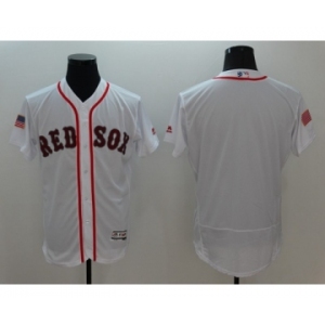 Men's Boston Red Sox Blank Majestic White Fashion Stars & Stripes Flex Base Jersey