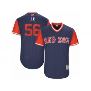 Men's Boston Red Sox Joe Kelly #56 JK Majestic Navy 2017 Players Weekend Authentic Jersey