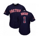 Men's Majestic Boston Red Sox #1 Bobby Doerr Authentic Navy Blue Team Logo Fashion Cool Base 2018 World Series Champions MLB Jersey