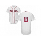 Men's Majestic Boston Red Sox #11 Clay Buchholz White Flexbase Authentic Collection MLB Jersey