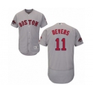 Men's Majestic Boston Red Sox #11 Rafael Devers Grey Road Flex Base Authentic Collection 2018 World Series Champions MLB Jersey