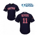 Men's Majestic Boston Red Sox #11 Rafael Devers Replica Navy Blue Alternate Road Cool Base 2018 World Series Champions MLB Jersey