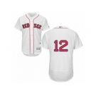 Men's Majestic Boston Red Sox #12 Brock Holt White Flexbase Authentic Collection MLB Jersey