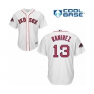 Men's Majestic Boston Red Sox #13 Hanley Ramirez Replica White Home Cool Base 2018 World Series Champions MLB Jersey