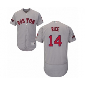 Men's Majestic Boston Red Sox #14 Jim Rice Grey Road Flex Base Authentic Collection 2018 World Series Champions MLB Jersey