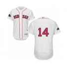 Men's Majestic Boston Red Sox #14 Jim Rice White Home Flex Base Authentic Collection 2018 World Series Champions MLB Jersey