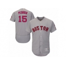 Men's Majestic Boston Red Sox #15 Dustin Pedroia Grey Flexbase Authentic Collection MLB Jersey