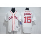 Men's Majestic Boston Red Sox #15 Dustin Pedroia White Flexbase Authentic Collection MLB Jersey