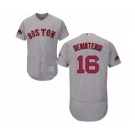 Men's Majestic Boston Red Sox #16 Andrew Benintendi Grey Road Flex Base Authentic Collection 2018 World Series Champions MLB Jersey