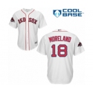 Men's Majestic Boston Red Sox #18 Mitch Moreland Replica White Home Cool Base 2018 World Series Champions MLB Jersey