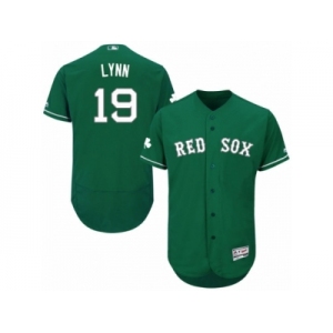 Men's Majestic Boston Red Sox #19 Fred Lynn Green Celtic Flexbase Authentic Collection MLB Jersey