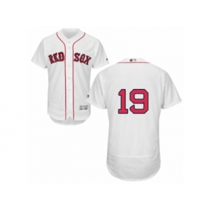 Men's Majestic Boston Red Sox #19 Fred Lynn White Flexbase Authentic Collection MLB Jersey