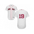 Men's Majestic Boston Red Sox #19 Koji Uehara White Flexbase Authentic Collection MLB Jersey