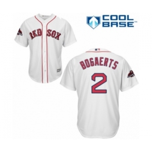 Men's Majestic Boston Red Sox #2 Xander Bogaerts Replica White Home Cool Base 2018 World Series Champions MLB Jersey