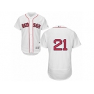 Men's Majestic Boston Red Sox #21 Roger Clemens White Flexbase Authentic Collection MLB Jersey