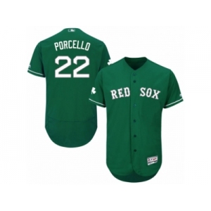 Men's Majestic Boston Red Sox #22 Rick Porcello Green Celtic Flexbase Authentic Collection MLB Jersey