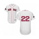 Men's Majestic Boston Red Sox #22 Rick Porcello White Home Flex Base Authentic Collection 2018 World Series Champions MLB Jersey