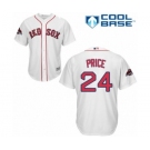 Men's Majestic Boston Red Sox #24 David Price Replica White Home Cool Base 2018 World Series Champions MLB Jersey