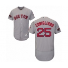 Men's Majestic Boston Red Sox #25 Tony Conigliaro Grey Road Flex Base Authentic Collection 2018 World Series Champions MLB Jersey