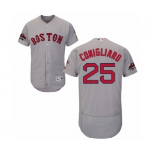 Men's Majestic Boston Red Sox #25 Tony Conigliaro Grey Road Flex Base Authentic Collection 2018 World Series Champions MLB Jersey