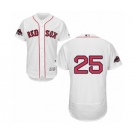 Men's Majestic Boston Red Sox #25 Tony Conigliaro White Home Flex Base Authentic Collection 2018 World Series Champions MLB Jersey